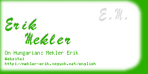 erik mekler business card